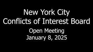 COIB Open Meeting - Jan. 8, 2025