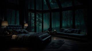 Rainy Forest Bedroom Ambience  Cozy Cabin Rain Sounds for Sleep and Relaxation