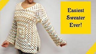 Crochet Sweater For Beginners Easy!