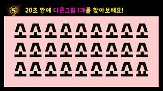 치매따윈 훅 날려버리는 다른그림찾기! 틀린그림 1개를 찾아보세요! SUB(ENG) [두뇌세포활성, 치매예방, 집중력향상, 관찰력테스트]