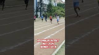 Krishnagiri district meet 2024 100 m final race womens #motivation #manicoach