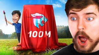 I surprised  @MrBeast with his world's largest Painting !