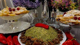 Zamarud Palau w/ Lamb & Goshe-e-Fil زمرد پلو با گوشت گوسفند، گوش فیل