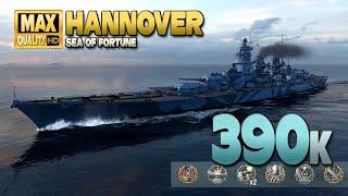 Battleship Hannover: Sledge hammer tactic works - World of Warships