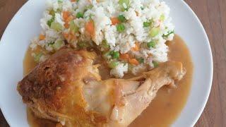 Grilled Chicken in Natural Sauce #rice #veggies #delicious  #nutritious #lunch #dinner