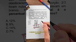 Porcentagem em concursos!! #Matemática #enem #porcentagem #concursos