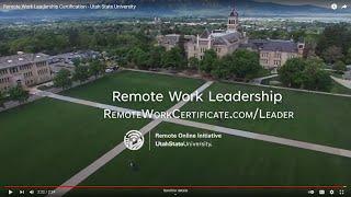 Remote Work Leadership Certification - Utah State University