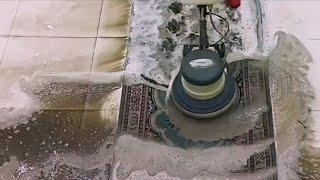 تنظيف السجاد الاشعث من الطين المقزز  Cleaning dirty shaggy carpets from mud ASMR