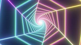 Flying Through Hexagonal Spider Web Like Endless Glowing Twist Tunnel 4K Background VJ Video Effect