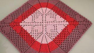 Oval hearts crochet rug complete step by step lesson