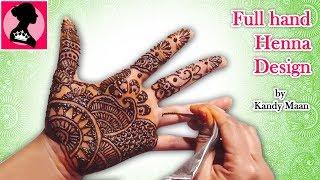 How to make easy full hand mehndi for beginners