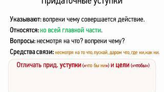 Придаточные уступки (9 класс, видеоурок-презентация)