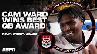 The Best QB in the NATION  Cam Ward wins the 2024 Davey O'Brien Award  | ESPN College Football