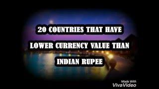 20 countries that have lower currency value than Indian rupee. Must watch. By true love. 2016