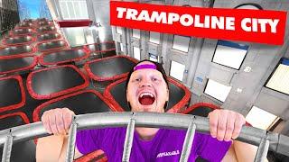 Extreme Hide and Seek In a Trampoline City!