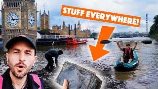 FOUND wallets beneath BIG BEN! Mudlarking London for TREASURE!