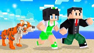 TIGRE MALVADO NA PRAIA DO MINECRAFT