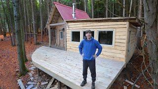 Ep.11 This CURVY Deck is MASSIVE! - Small Off Grid Cabin is Flexing (just in time for winter)