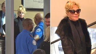 Melanie Griffith Slows Down TSA Line At LAX