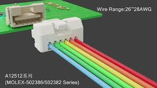 A12512 1.25MM pitch Wire-to-Board Header automotive Single Row, Right and Vertical connector