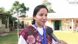 NPP candidate Mehtab Chandee speaks after casting her vote for Gambegre bypoll on Nov 13