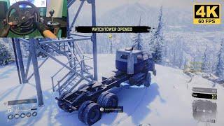 Exploring ALL Watchtowers in Mountain River, Alaska, USA - SnowRunner | ThrustMaster T300RS GT