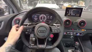 2018 Audi RS3 retrofitted with custom Audi R8 carbon fiber steering wheel