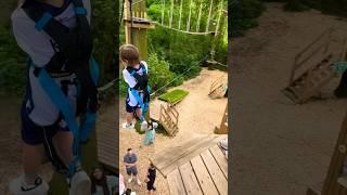 Kids activities going down the zip line