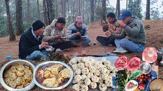 Cooking Cooker Buff Momo in Jungle | Outdoor Adventure with Friends