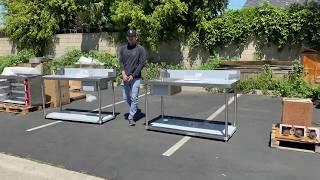 Stainless steel table with sink  Work Table with Sink on Left 24x48 w Faucet 30 24 60 72