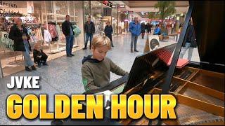 JVKE - Golden Hour by 11 year old boy - Piano in Public - Street Piano Performance