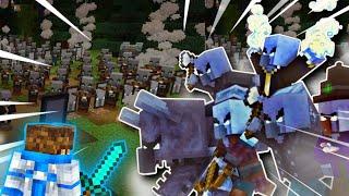 BIGGEST PILLAGER RAID in Minecraft! 20 Players VS 200 PILLAGERS - EPIC BATTLE!! - (MCPE Realm Event)