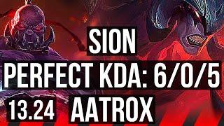 SION vs AATROX (TOP) | 6/0/5, Dominating | KR Master | 13.24