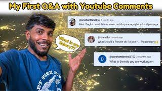 My First Q&A with Youtube Comments|| Jobs for Freshers|| How to Learn English