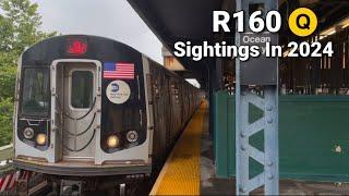  NYC Subway: R160 Q Train Sighting in 2024 Compilation (Part 1)