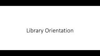 PT Library Orientation