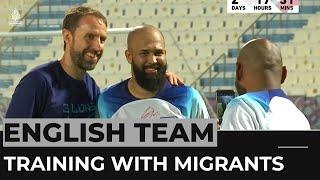 World Cup 2022: England players train with migrant workers