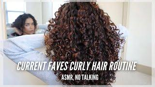 RELAXING ASMR CURLY HAIR ROUTINE Using My Current Favorite Products | No Talking