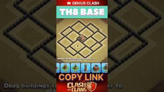 Th 8 War Base Design With Copy Link #clashofclans #th8 #shorts