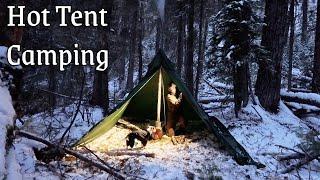 -5 Celsius Hot Tent camping (first experience) (had to bail)