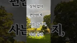 상처 없이 편안하게 사는 5가지 작은 습관 #동화 #영감을주는이야기 #지식
