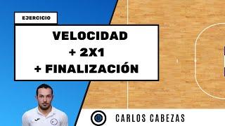 EJERCICIO DE FÚTBOL SALA VELOCIDAD + 2X1 + FINALIZACIÓN