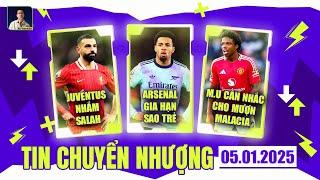 TIN CHUYỂN NHƯỢNG 5/1: JUVENTUS NHẮM SALAH, ARSENAL GIA HẠN SAO TRẺ, M.U CÂN NHẮC CHO MƯỢN MALACIA