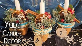 DIY Personalized Yule, Ogham Candle Decor, Yule Crafts