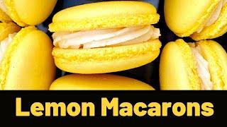 Lemon Macarons | Lemon Zest Buttercream Filling | French Method | Easy Beginner Macaron Recipe