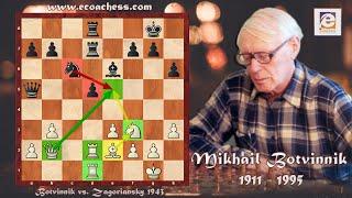 Greatest Chess Positional Play! Botvinnik vs. Zagoriansky Sverdlovsk 1943