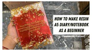 Resin Diary/Notebook Tutorial for beginners | Resin art course