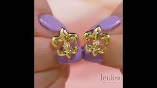 Fleur-de-lis Sterling Silver Stud Earrings - Jeulia.com