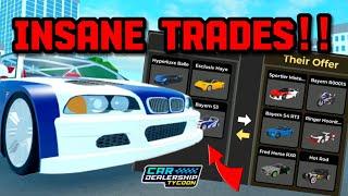 WHAT PEOPLE TRADE FOR *RAREST* CARS IN Car dealership tycoon?! | Mird CDT