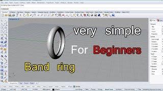 How to make a very simple band ring || CAD || Rhino-5 Software